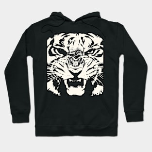 Tiger Vector Artistic White Face Cut Out Hoodie